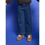 Jean tregging fille large bleu fonc�