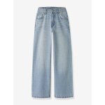 Jean wide leg fille avec surpiq�res strass name it, tour de taille r�glable denim bleached