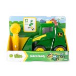 Jeu de construction 13 pices avec cl  cliquet, roues libres et benne vert