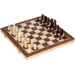 Jeu de dames et checs magntique marron