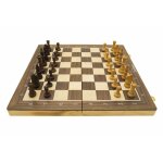 Jeu d checs magntique pliable en bois marron