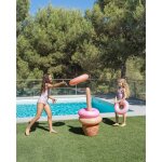 Jeu gonflable enfant lancer anneaux glace bleu