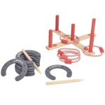 Jeu de lancer en bois rouge