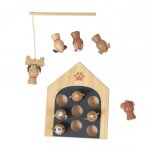 Jeu de pche chiens marron