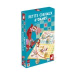 Jeu de soci�t� 2 en 1 dames et petits chevaux multicolore