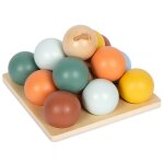 Jeu de tri montessori avec boules beige