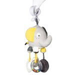 Jouet d'activits enfant elphant en velours - babyfan gris