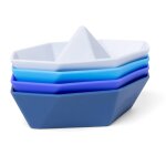 Jouets de bain en silicone bateaux bleu