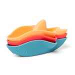 Jouets de bain en silicone requins orange