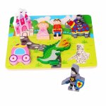 Jouet bb - chunky puzzle en bois princesse et chevalier multicolore