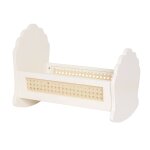 Jouet berceau en bois et rotin pour poup�e blanc