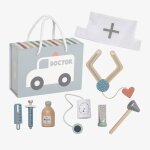Jouet en bois - mallette de docteur gris Jouet en bois - mallette de docteur gris