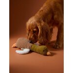 Jouet chien multi textures canard noisette