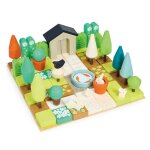 Jouet crateur de jardin 67 pices en bois massif vert, orange, beige