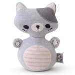 Jouet d'�veil b�b� culbuto chat en coton gris