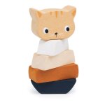 Jouet d'�veil �ducatif � empiler en bois - chat multicolore