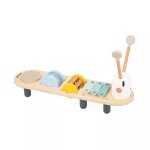 Jouet d'éveil musical en bois chenille multicolore Jouet d'éveil musical en bois chenille multicolore