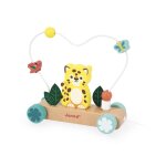 Jouet � tirer, jaguar � promener avec boulier jaune