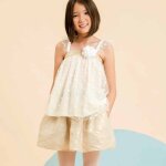 Jupe de crmonie lin iris angel beige dor