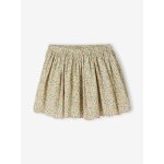 Jupe crmonie motifs fleurs style bohme fille vanille