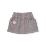 Jupe c�tel�e pour fille avec boutons d�coratifs gris