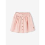Jupe couleur en gaze de coton fille rose