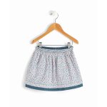 Jupe courte 100% coton fille bleu