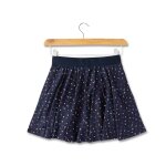Jupe courte 100% coton fille imprime indigo