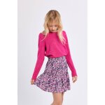 Jupe courte volant�e, motif fleuri pink blanca