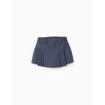 Jupe - culotte vichy avec plis bleu foncé Jupe - culotte vichy avec plis bleu foncé