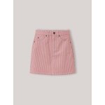 Jupe en denim ray rayure rouge