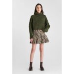 Jupe evase, patineuse en jeans pitagi leopard