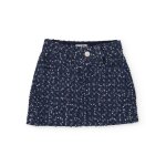 Jupe fille en denim avec sequins et coupe mini bleu