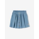 Jupe fille en gaze de coton bleu gris�