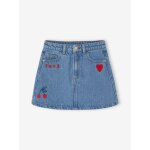 Jupe fille en jean avec broderie bleu moyen