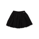 Jupe pour fille en maille extensible avec d�tail floral et taille �lastique noir