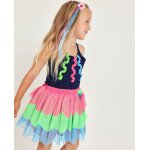 Jupe fille en tulle � bandes ondul�es multicolore