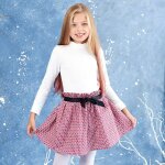 Jupe intersaison fleurie lilou rose beige bordeaux