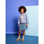 Jupe en jean fille poches coeur denim brut