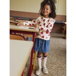 Jupe en jean fille poches coeur denim brut