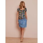 Jupe en jean de grossesse avec ceinture double stone