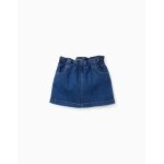 Jupe en jean avec taille paperbag et poches bleu