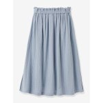 Jupe longue fille en gaze de coton bio cyrillus bleu jean