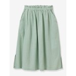 Jupe longue gaze de coton bio vert sauge