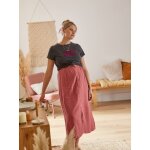 Jupe longue de grossesse en gaze de coton terracotta