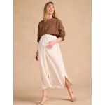 Jupe longue grossesse en viscose et lin envie de fraise beige