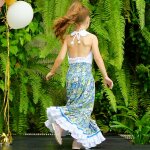 Jupe longue liberty esmeralda bleu jaune blanc