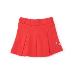 Jupe en maille pour fille avec plis sur le devant rouge