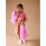 Jupe en molleton mi - longue motifs fleurs fille pche