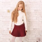 Jupe pliss�e coton gabardine london bordeaux